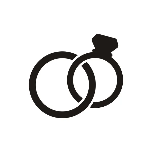 Ikona svatebních prstenů — Stockový vektor