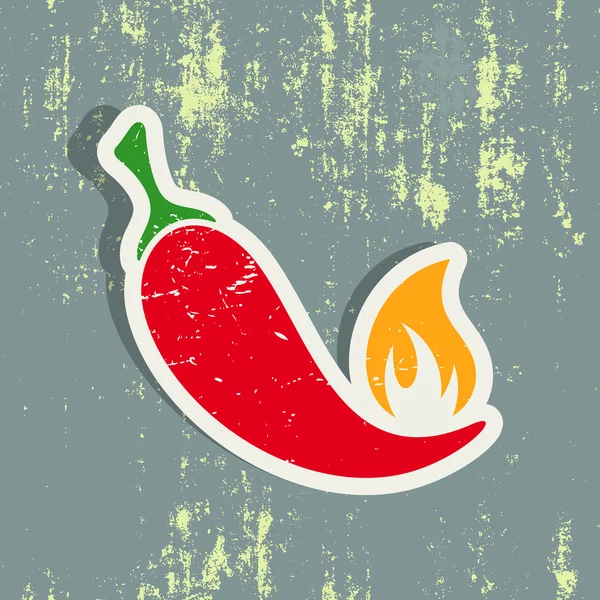 Chili paprika címkével — Stock Vector