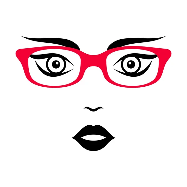 Жінка обличчя в окулярах — стоковий вектор