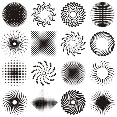 Siyah noktalı resim tasarım öğeleri