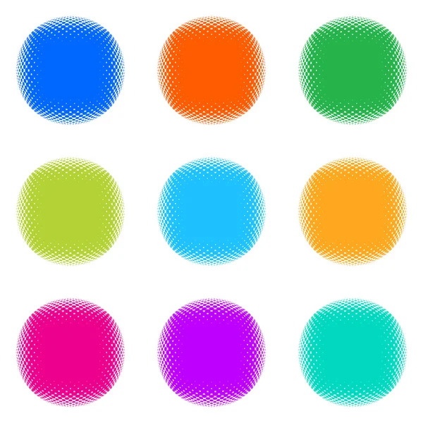 Boutons demi-tons colorés — Image vectorielle