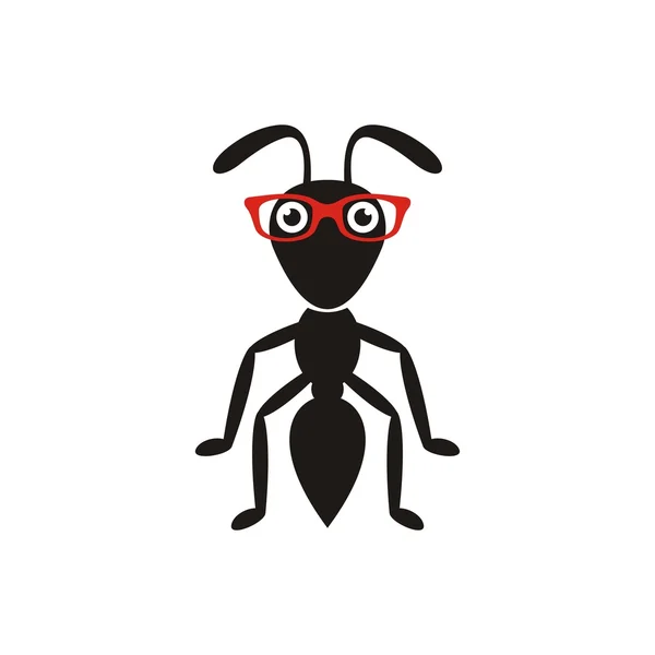 Black ant with glasses Stock Illustration