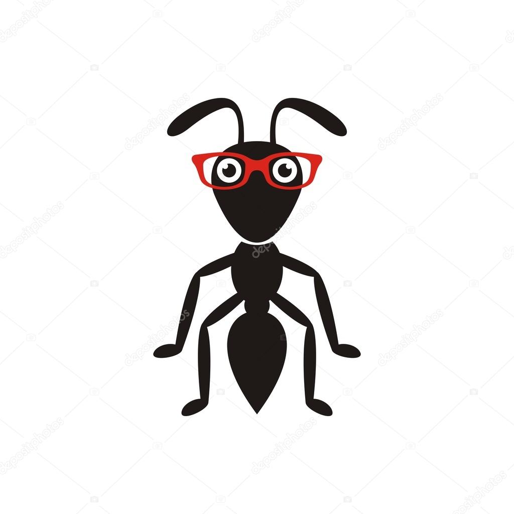 Black ant with glasses