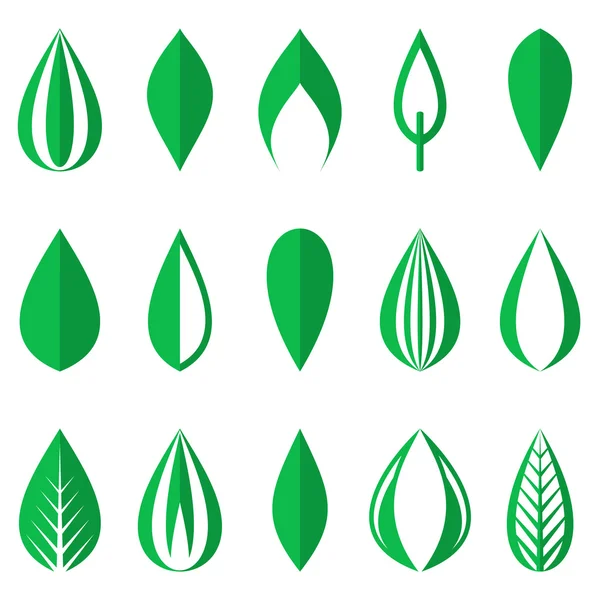Yeşil basit yaprakları — Stok Vektör