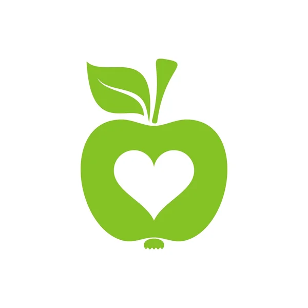Símbolo de manzana del corazón sano — Archivo Imágenes Vectoriales