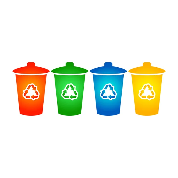 Iconos de papelera de reciclaje — Vector de stock