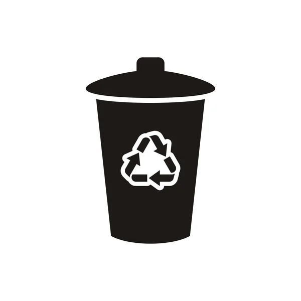 Reciclar icono de la papelera — Vector de stock