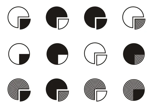 Diagramme à secteurs icônes — Image vectorielle