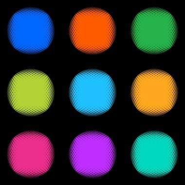 Renkli yarı ton düğmeleri