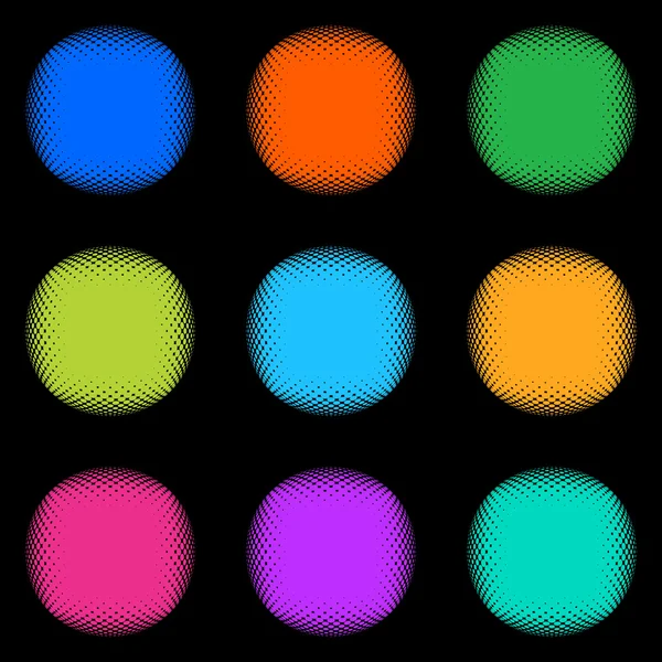 Boutons demi-tons colorés — Image vectorielle