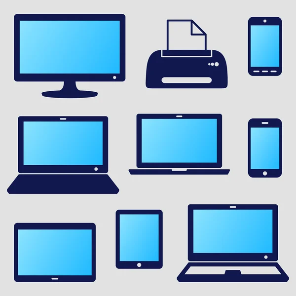 Iconos de dispositivos digitales — Vector de stock