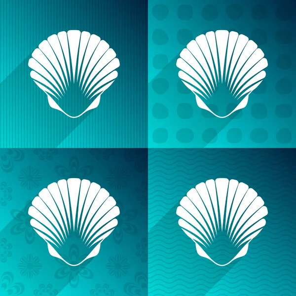 Scallop seashell — Stock Vector