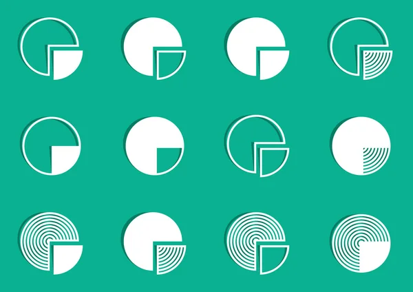 Cirkeldiagram diagram pictogrammen — Stockvector