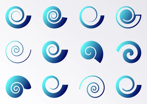 Blue spiral icons — Stock Vector