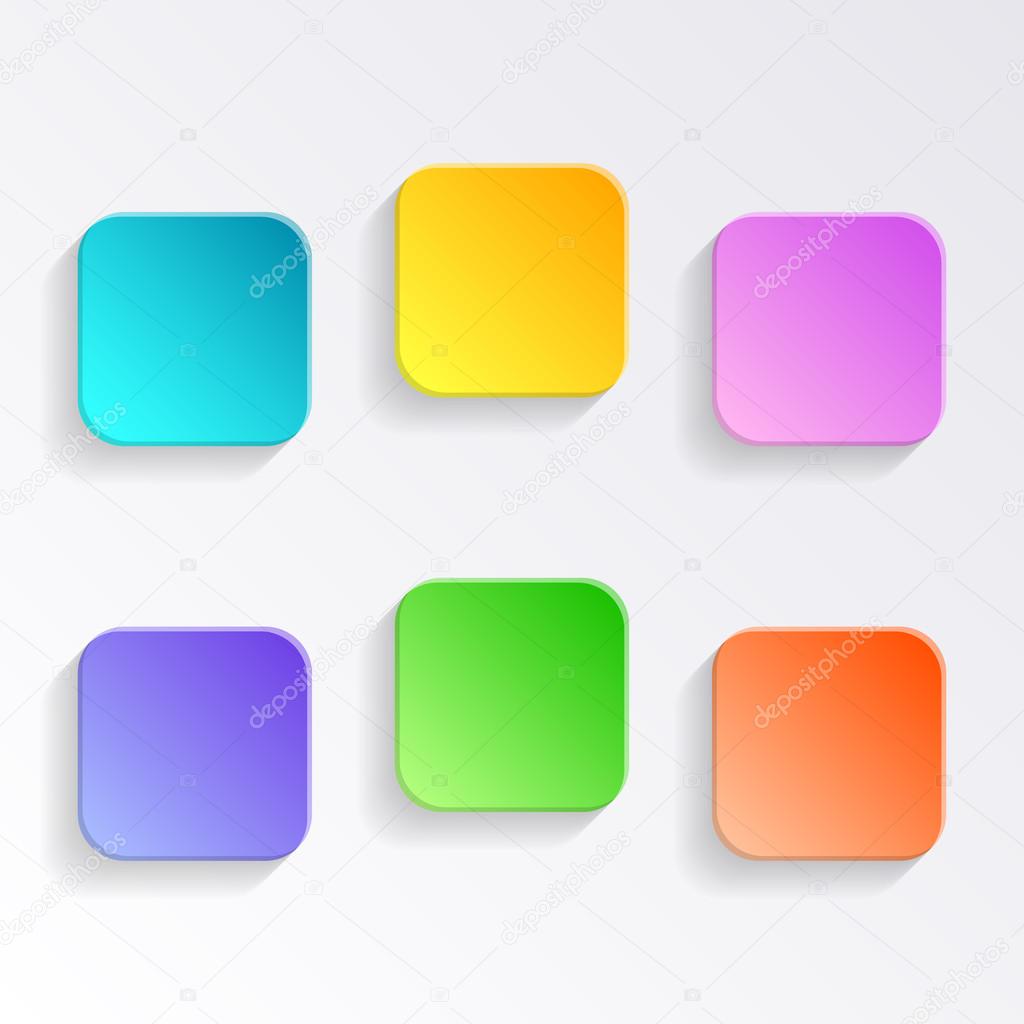 Blank colorful buttons