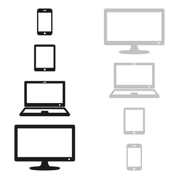 Icônes de dispositif numérique — Image vectorielle