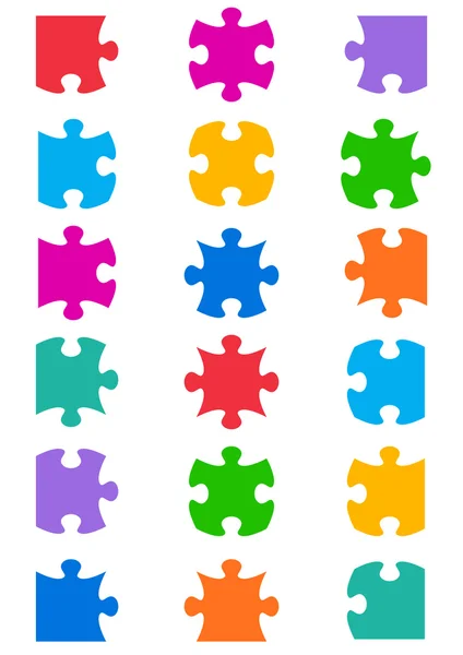 All possible shapes of jigsaw puzzle — Stock Vector