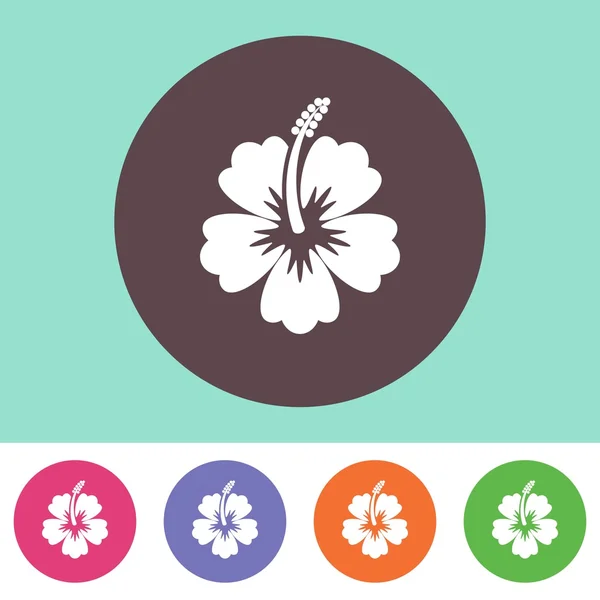 Vector hibiscus silhouet pictogram — Stockvector