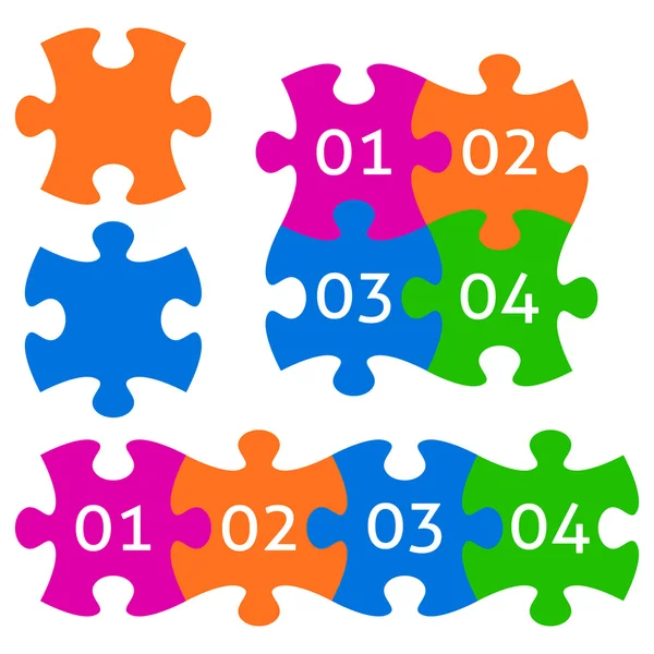 Kleurrijke puzzelstukjes — Stockvector