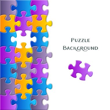 Renkli puzzle parçaları ile kartı