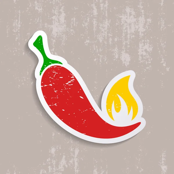 Chili peper retro label — Stockvector