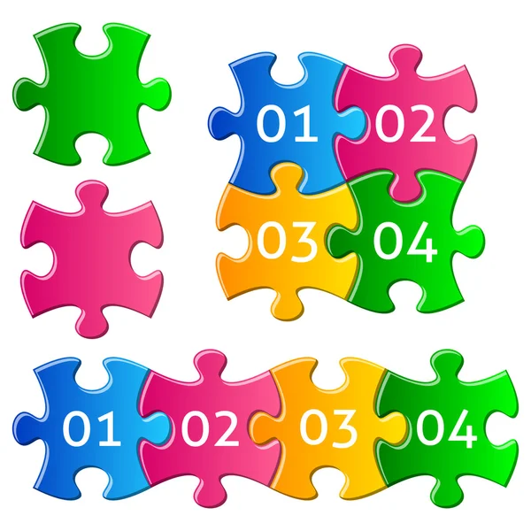 Renkli puzzle parçaları — Stok Vektör