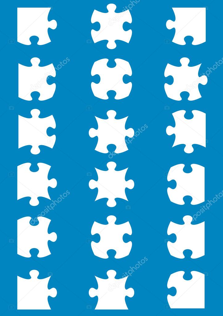 All possible shapes of jigsaw puzzle