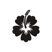 Vektor hibiscus silhouette ikon