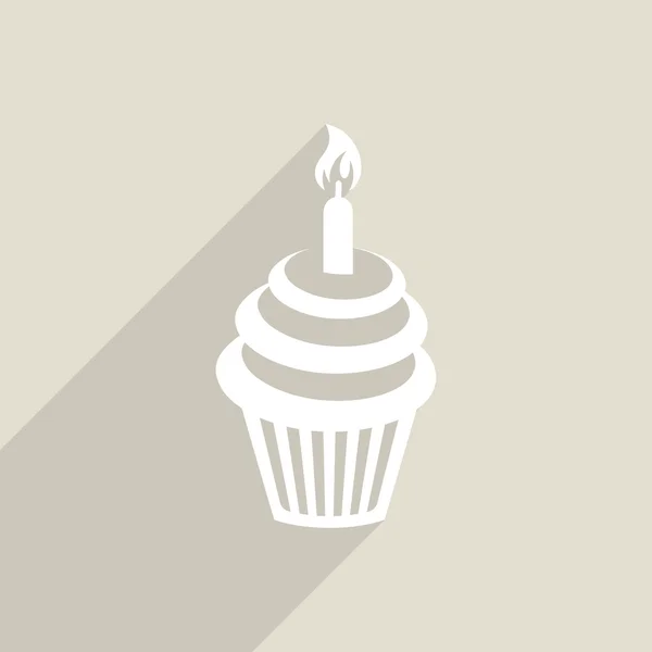 Ícone de cupcake aniversário — Vetor de Stock