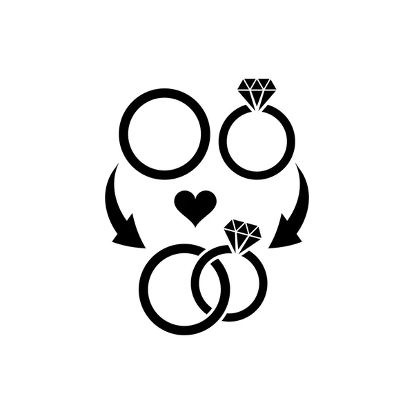 Anneaux de mariage symbole — Image vectorielle