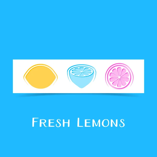 Banner with three abstract lemons — Stock Vector