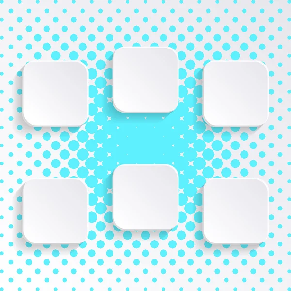 Blank white square buttons — Stockvector