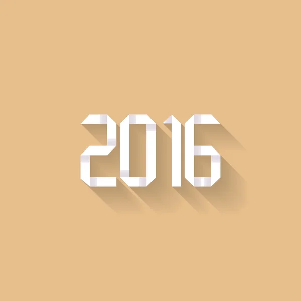 Anno nuovo 2016 origami — Vettoriale Stock