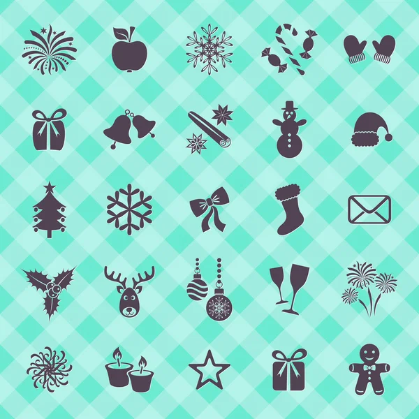 Iconos de Navidad e invierno — Vector de stock