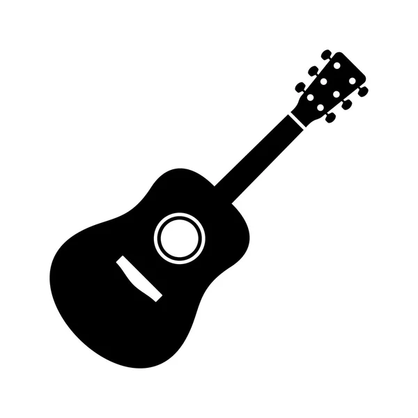 Icône guitare noire — Image vectorielle