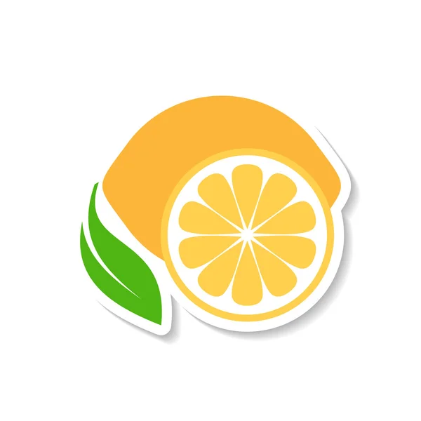 Etiqueta icono de fruta limón — Vector de stock