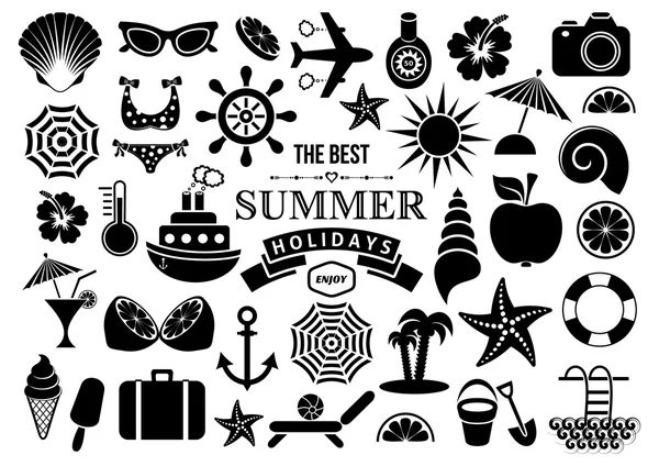 Iconos de verano — Vector de stock