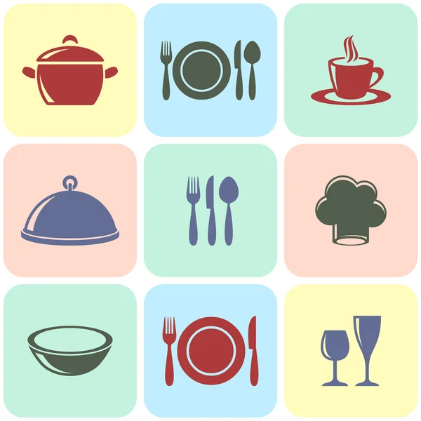 Cooking and restaurant menu icons — Stockový vektor