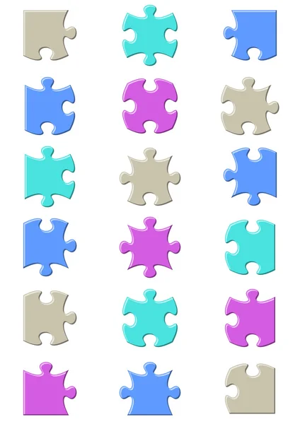 All possible shapes of jigsaw puzzle — Stock Vector