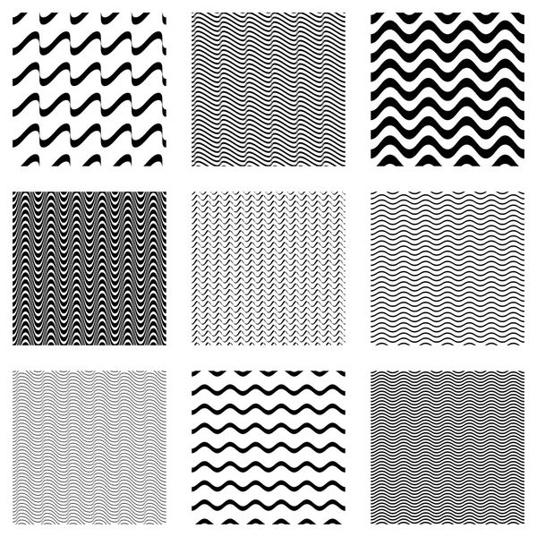 Seamless wavy line patterns — Stock Vector