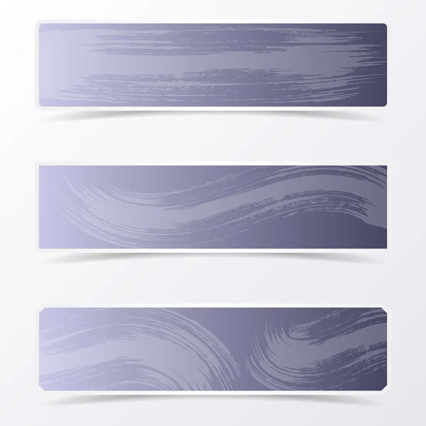 Gray vector banners with brush strokes — Stock Vector
