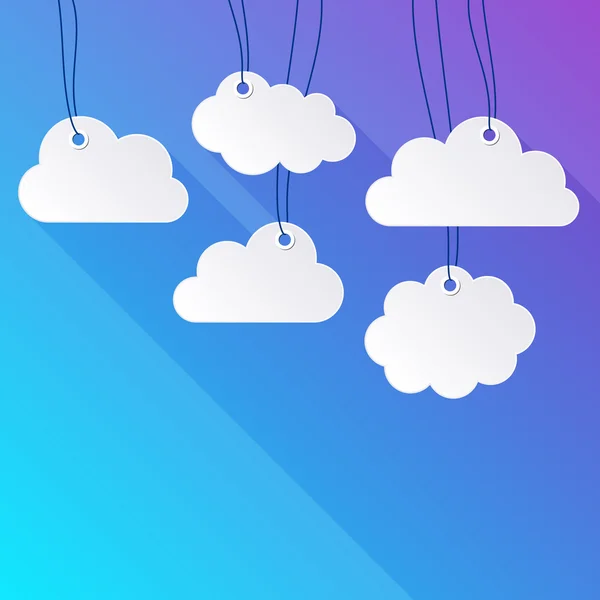 Hanging paper clouds — Stock Vector