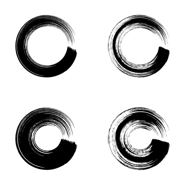 Zwarte vector cirkel penseelstreken — Stockvector