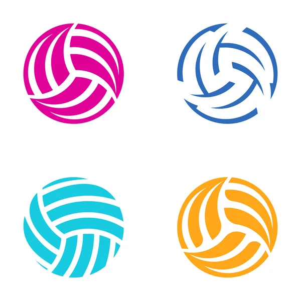 Kleurrijke vector volleybal ballen — Stockvector