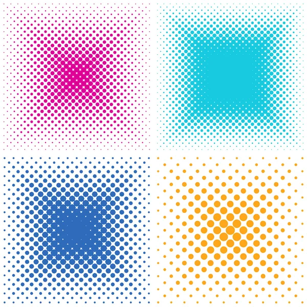 Backgrounds collection with halftone effect — Stock Vector