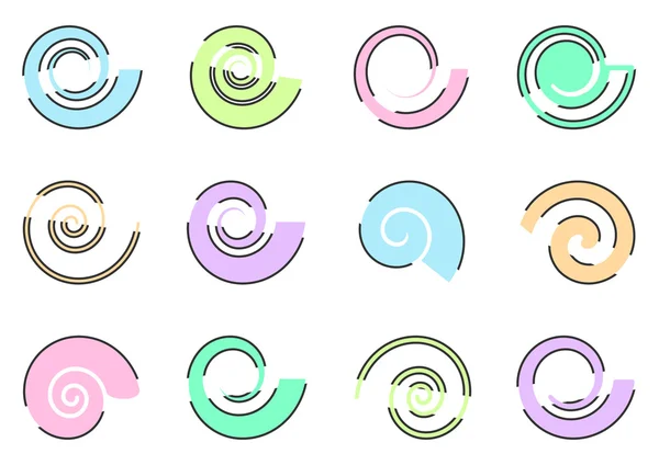 抽象多彩螺旋图标 — 图库矢量图片