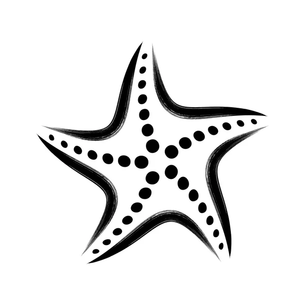 Black vector stylized starfish — Stock Vector