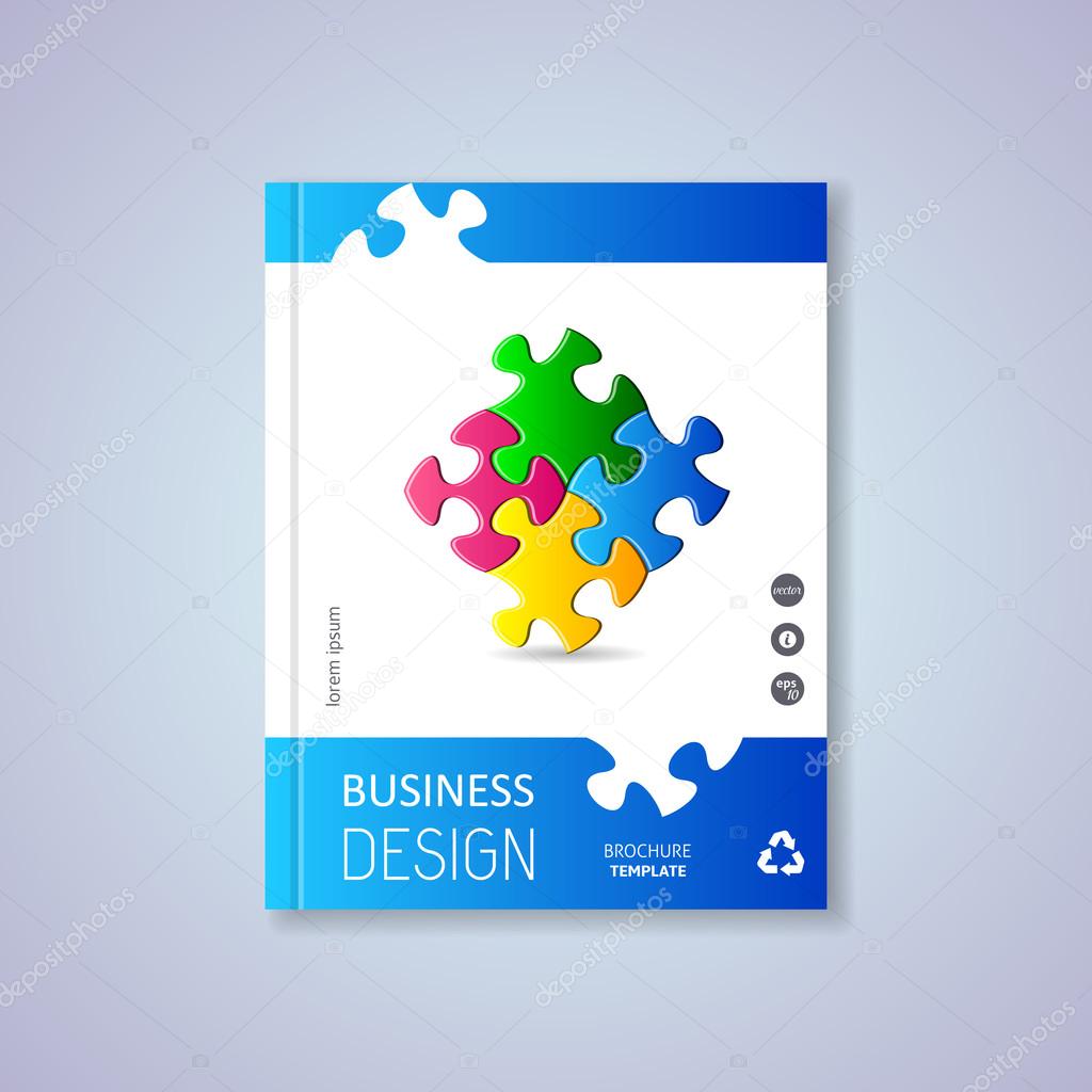 Brochure design with puzzle pieces