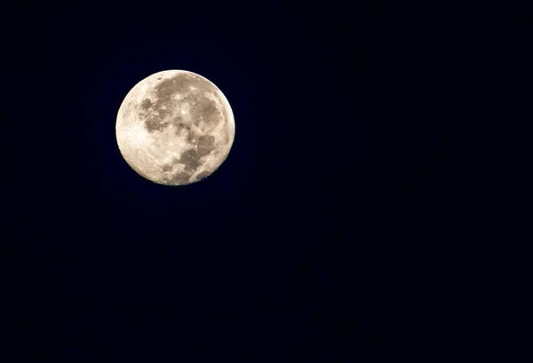 Volle Maan Aan Hemel Nachts Zwart — Stockfoto