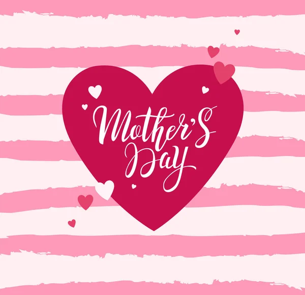 Mother Day Greeting Banner Card Poster Design Concept Lettering Hearts — Stock Vector